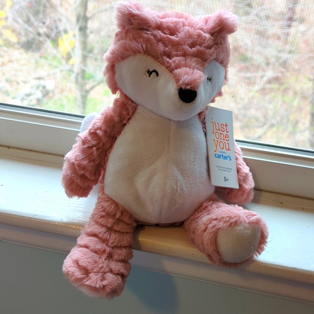 NWT Plush Stuffed Animal Pink Fox - Just one you made by Carter's 0+
